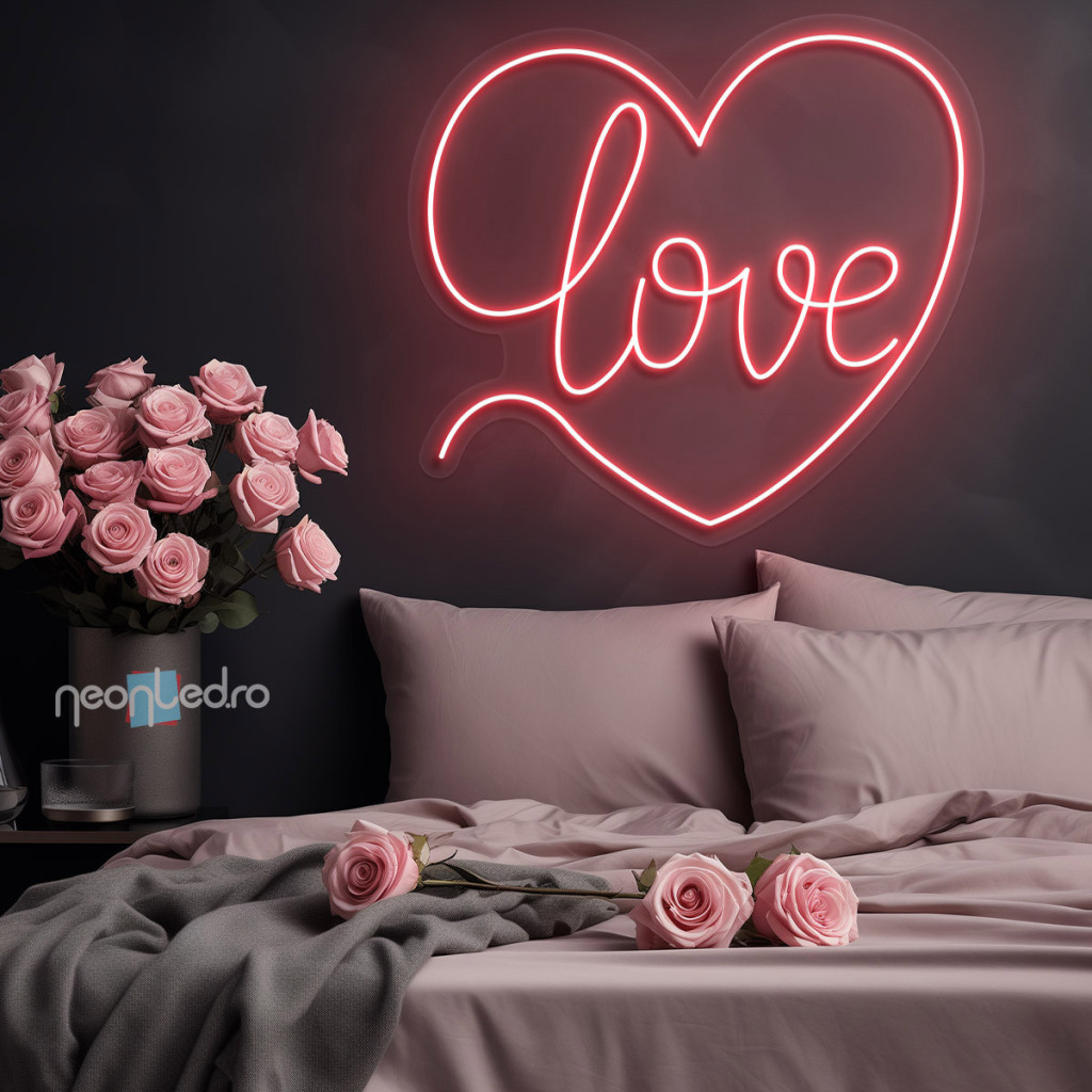 Lovely Heart Semn Luminos Neon Led