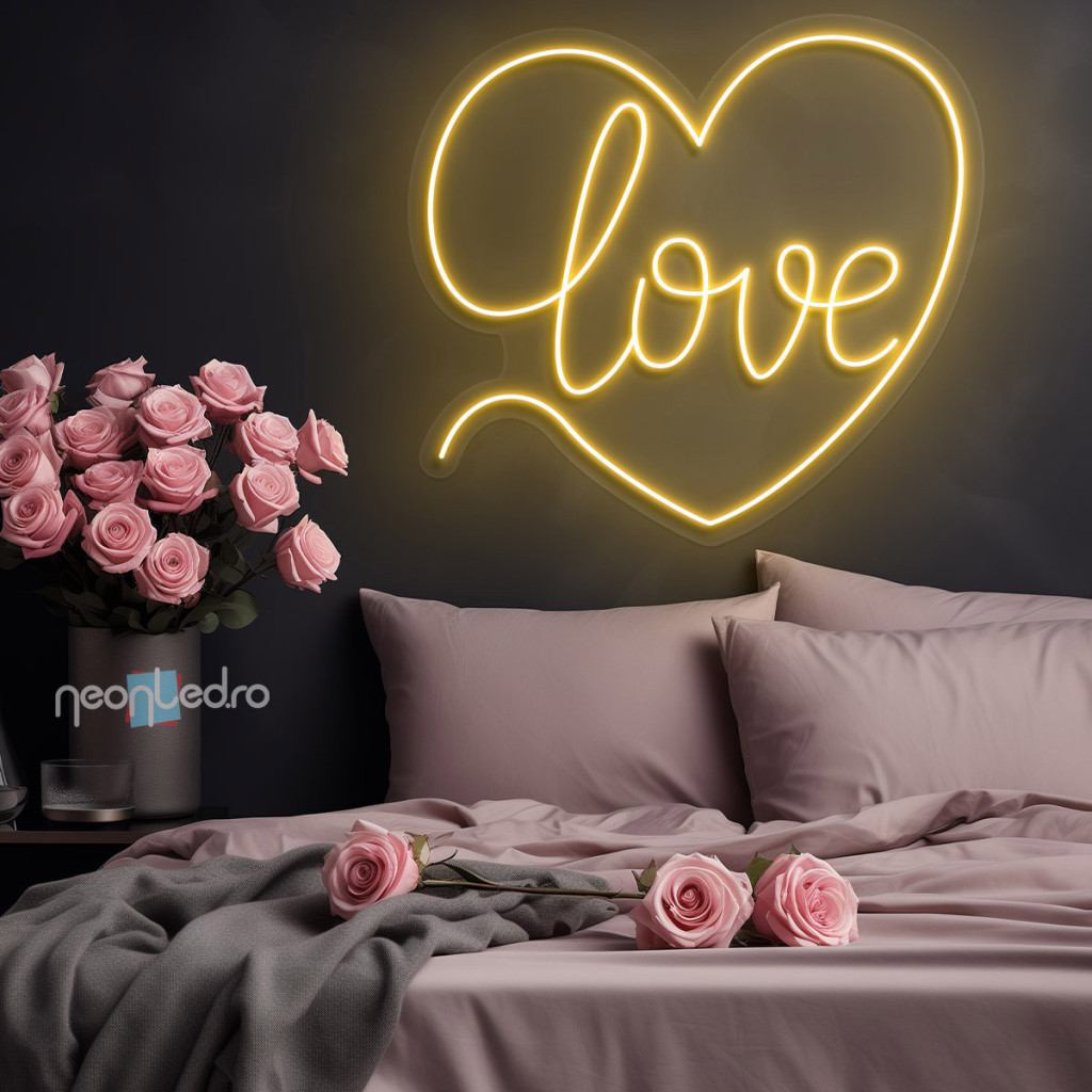 Lovely Heart Semn Luminos Neon Led