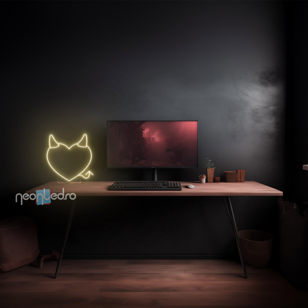 Bad Heart Semn Luminos Neon Led
