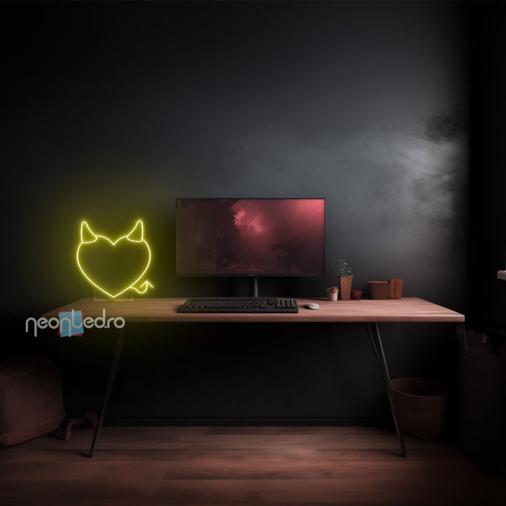 Bad Heart Semn Luminos Neon Led