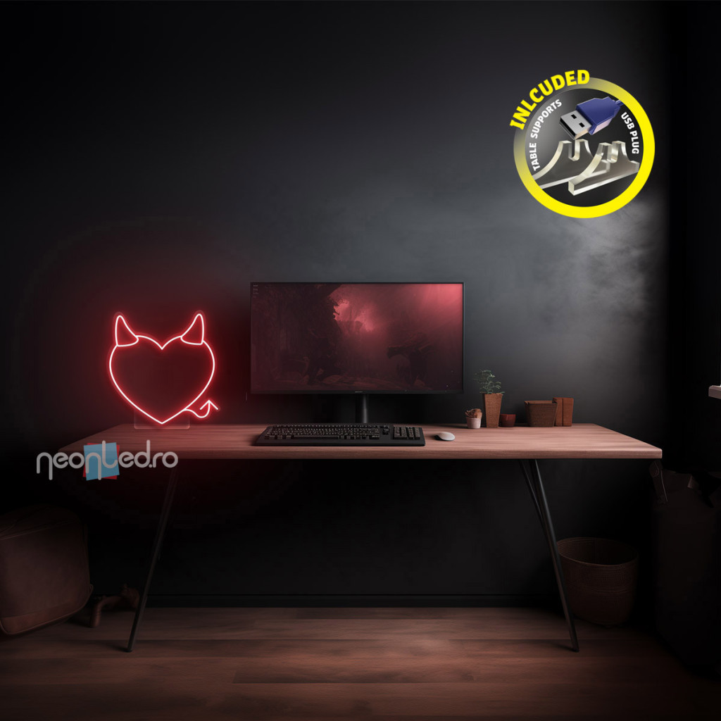 Bad Heart Semn Luminos Neon Led