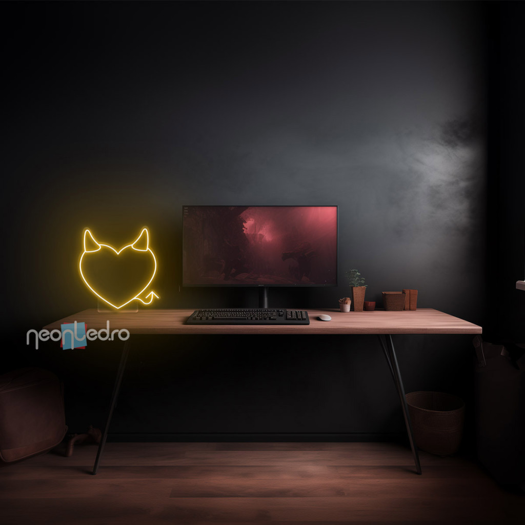 Bad Heart Semn Luminos Neon Led