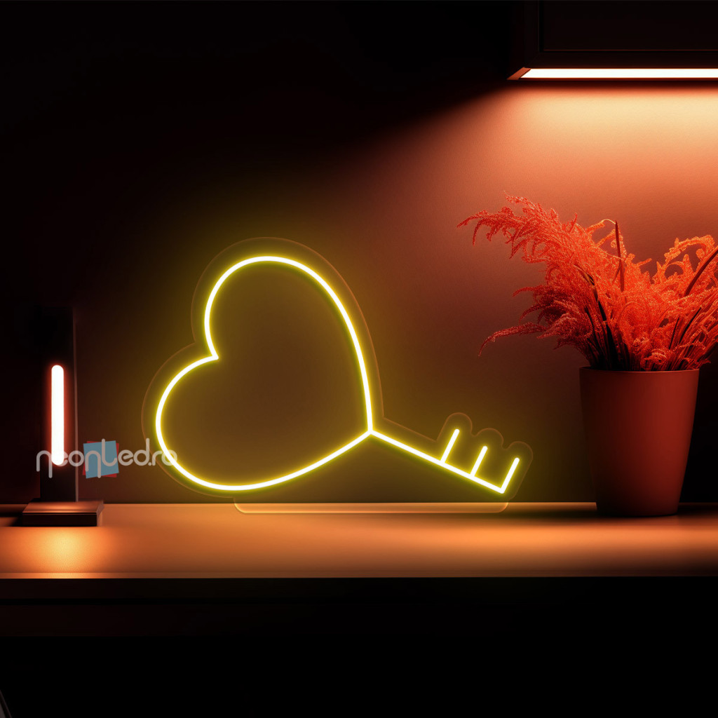 Cheia Inimii Semn Luminos Led