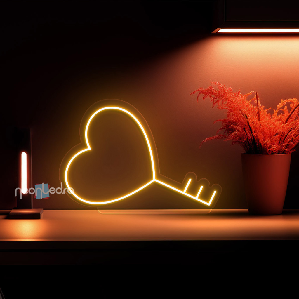 Cheia Inimii Semn Luminos Led