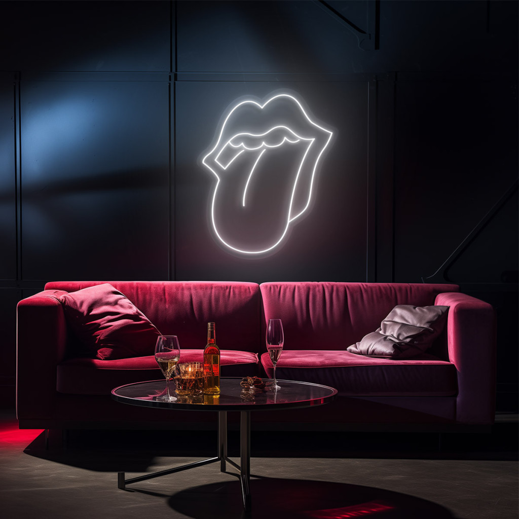 Red Lips Semn Luminos Neon Led