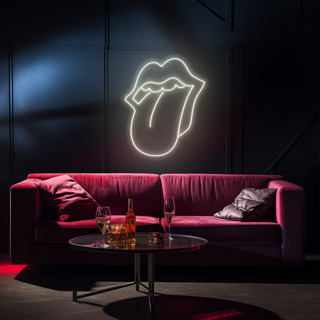 Red Lips Semn Luminos Neon Led