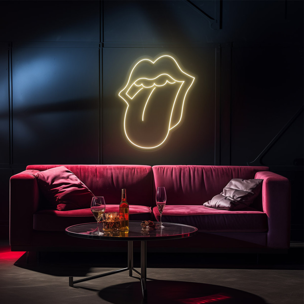 Red Lips Semn Luminos Neon Led