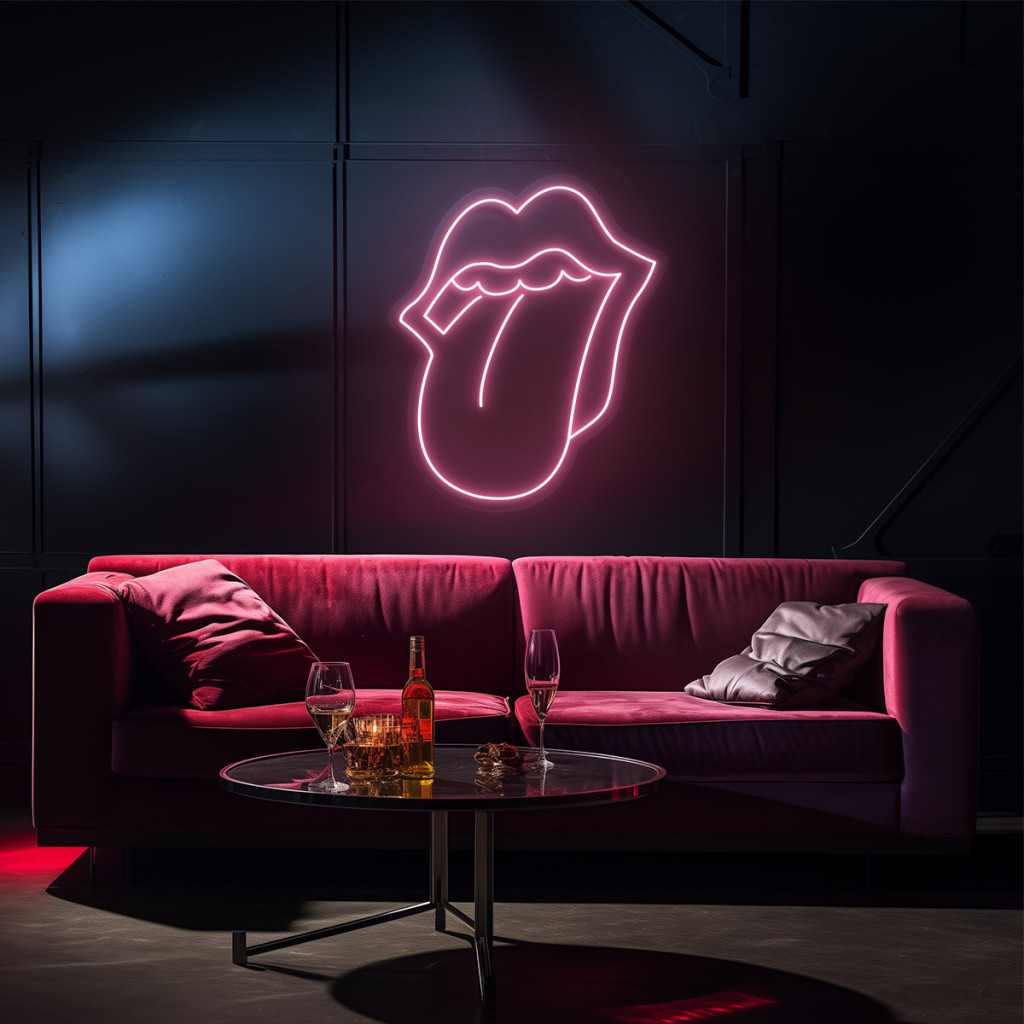 Red Lips Semn Luminos Neon Led