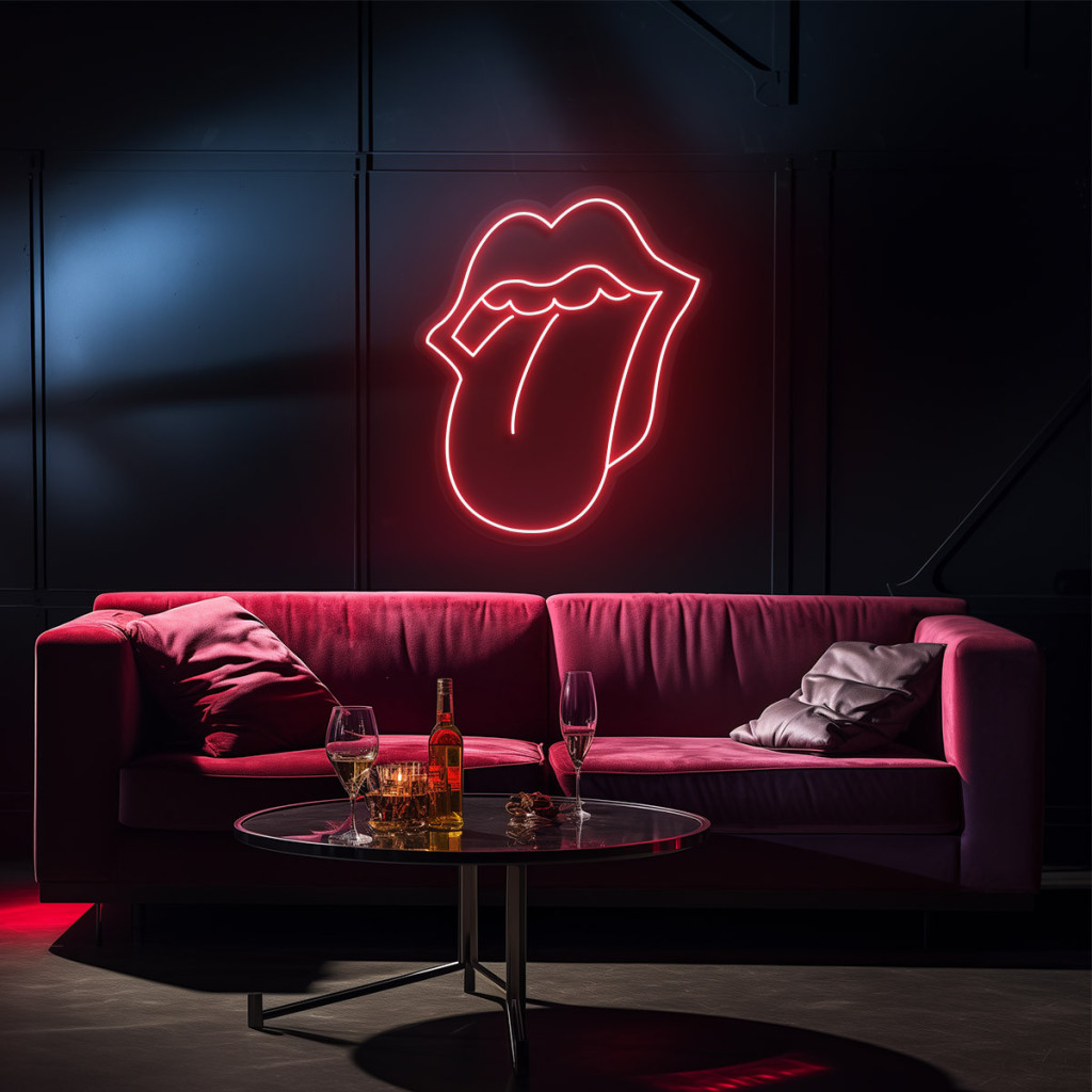 Red Lips Semn Luminos Neon Led