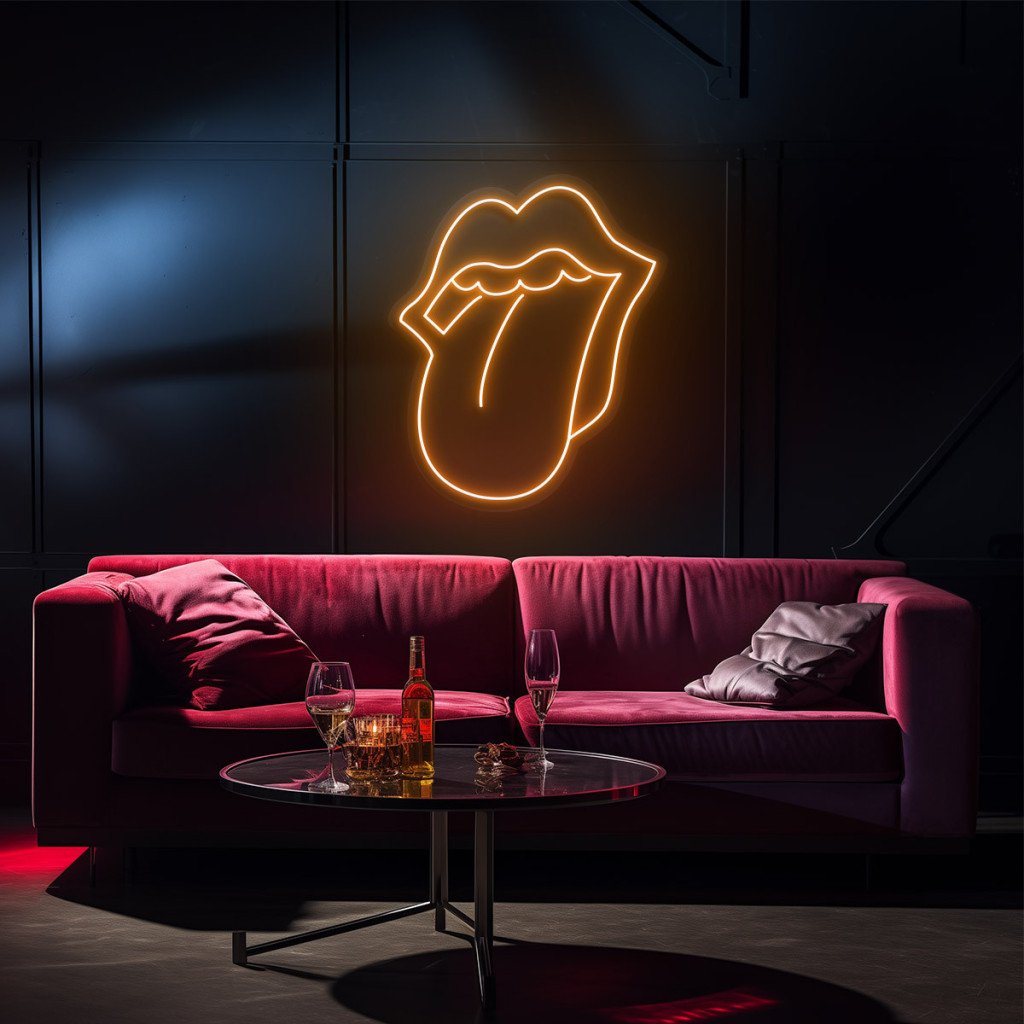 Red Lips Semn Luminos Neon Led