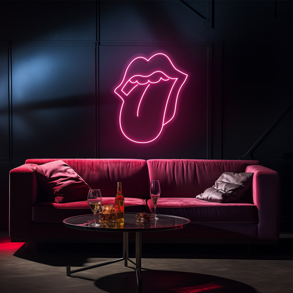 Red Lips Semn Luminos Neon Led