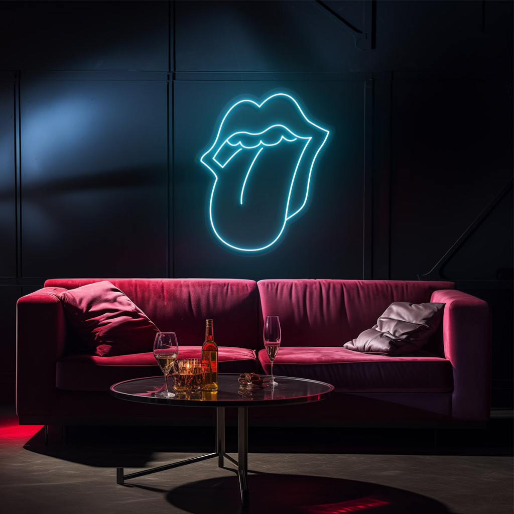 Red Lips Semn Luminos Neon Led 2