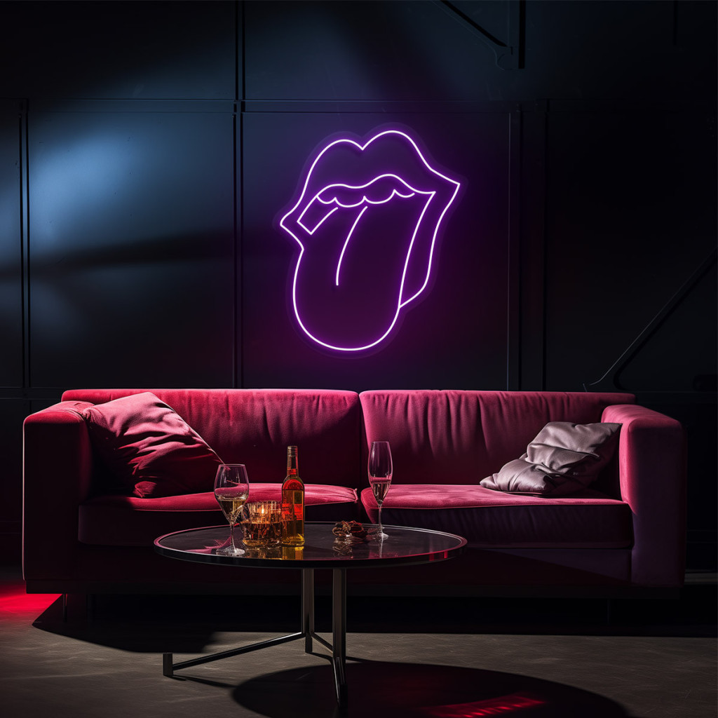 Red Lips Semn Luminos Neon Led