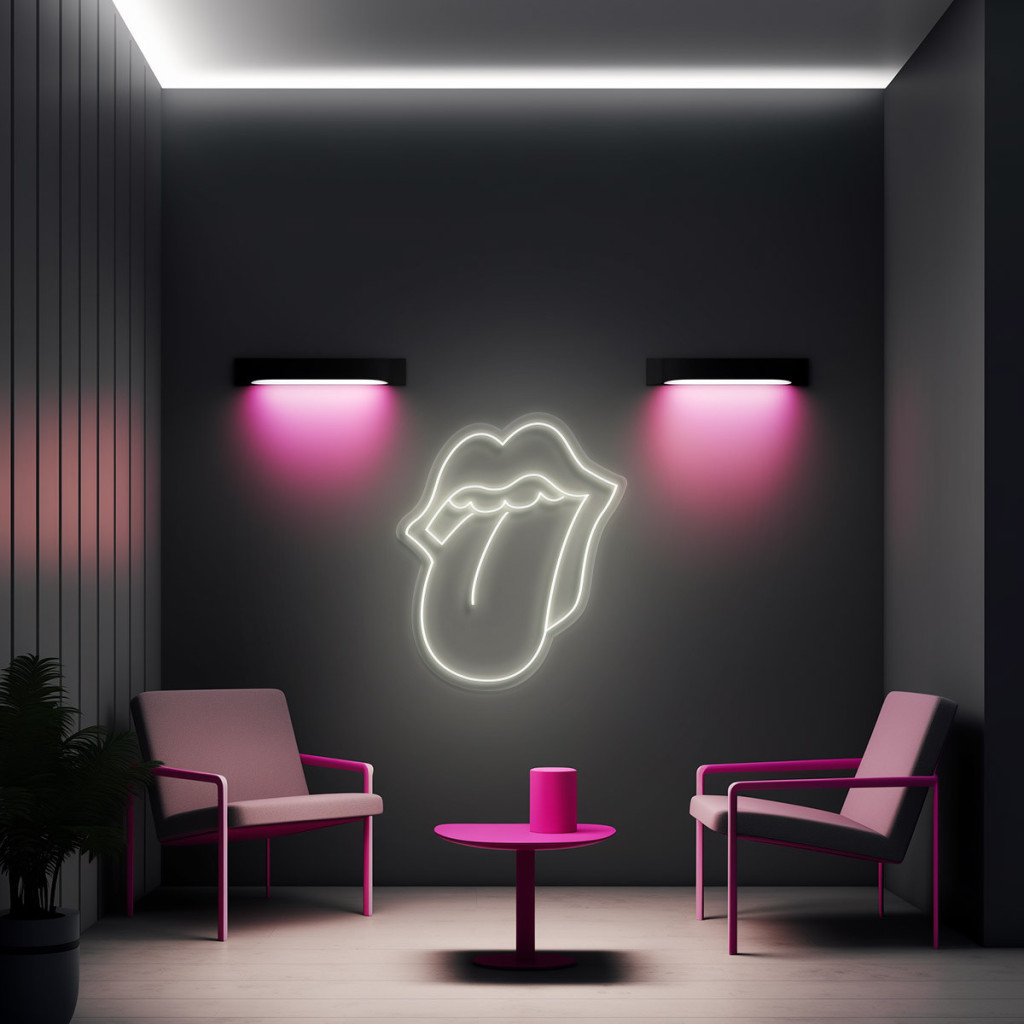 Red Lips Semn Luminos Neon Led