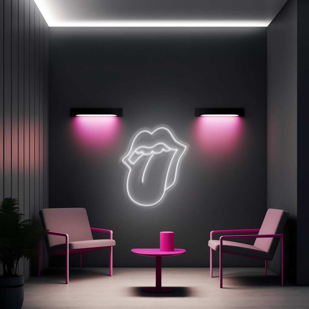 Red Lips Semn Luminos Neon Led