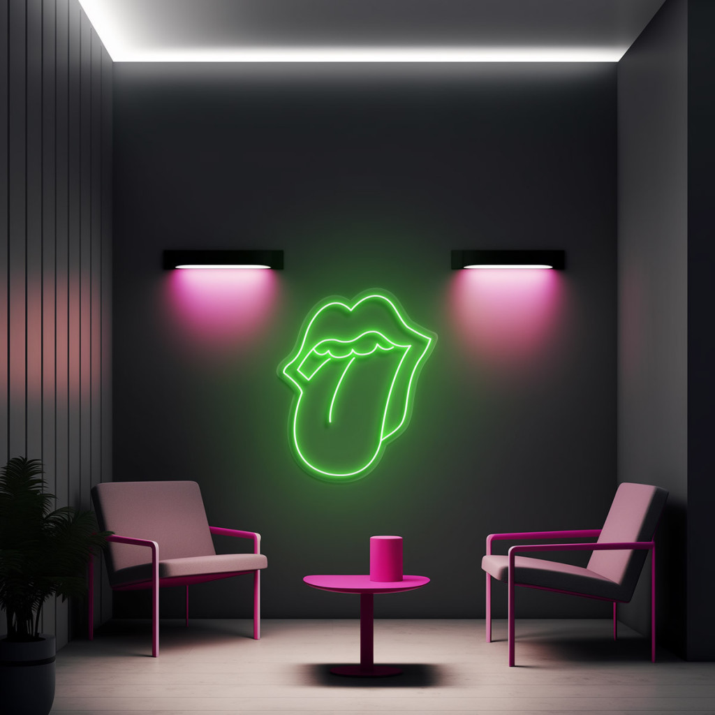 Red Lips Semn Luminos Neon Led