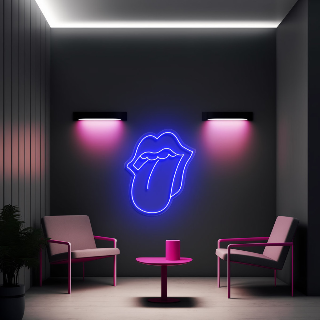 Red Lips Semn Luminos Neon Led