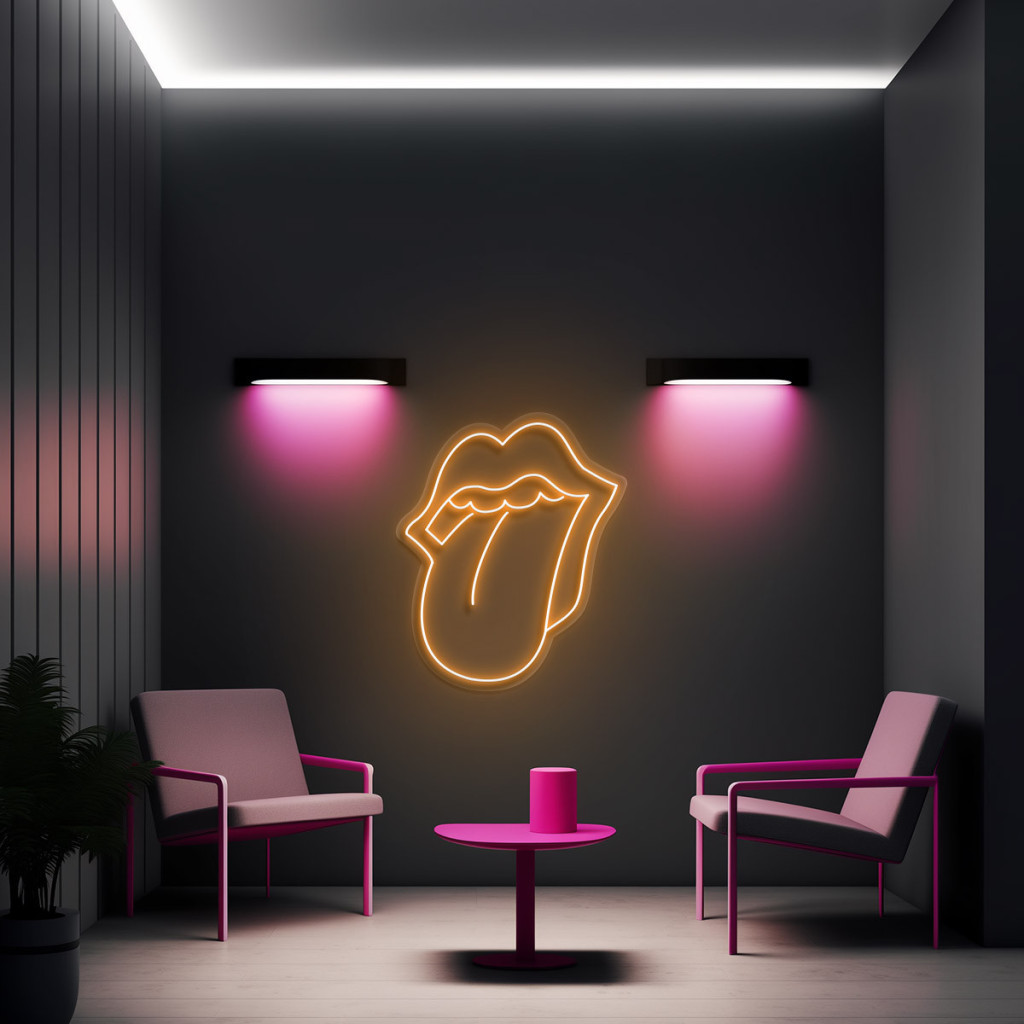 Red Lips Semn Luminos Neon Led