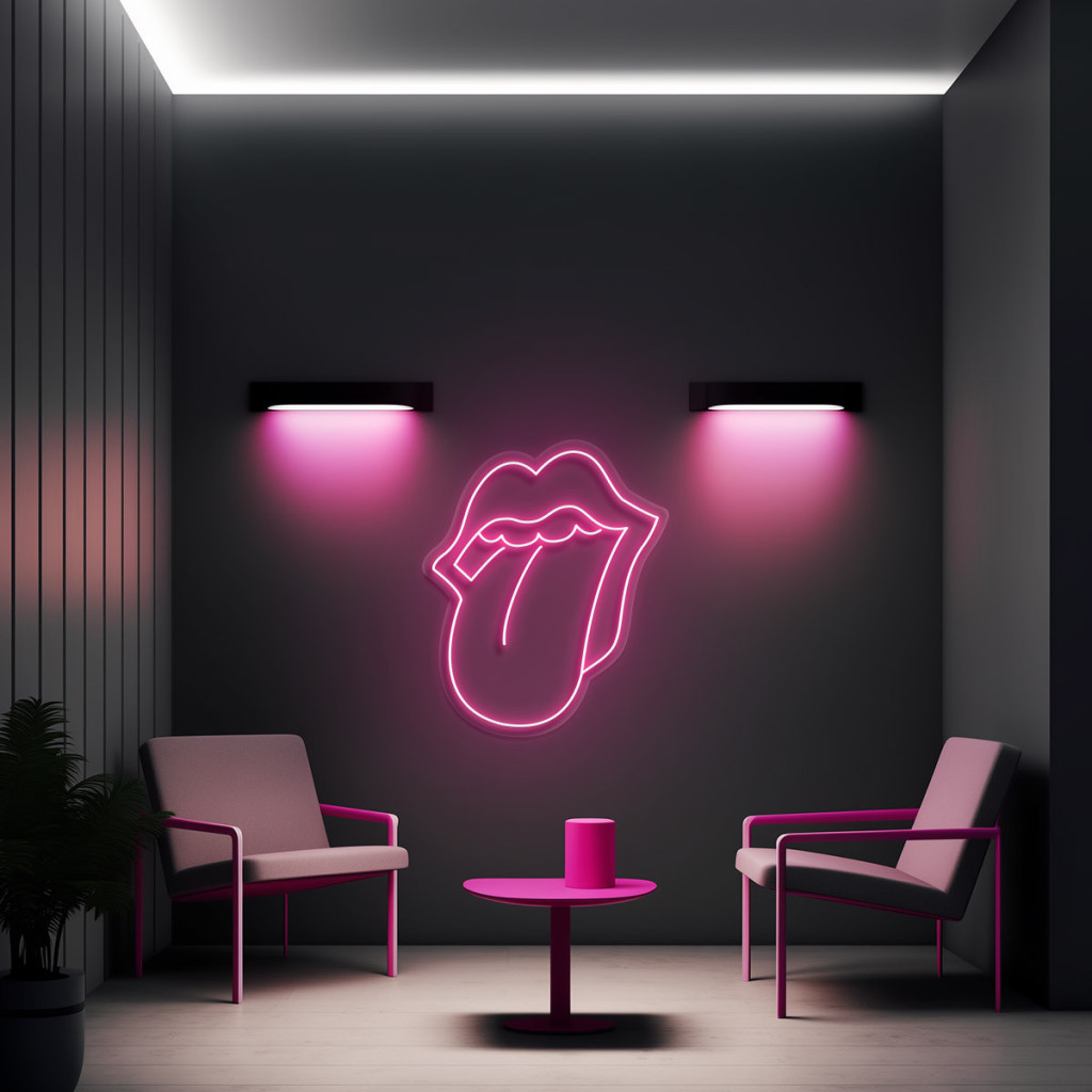 Red Lips Semn Luminos Neon Led