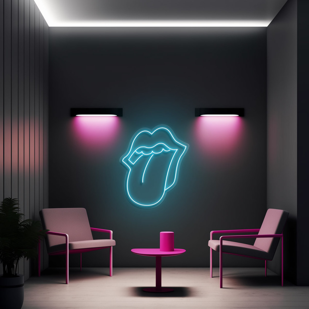 Red Lips Semn Luminos Neon Led