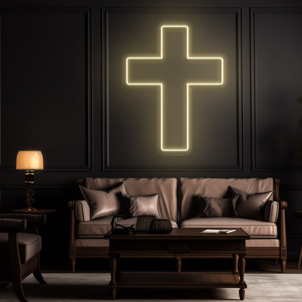 Cruce  Semn Luminos Neon Led