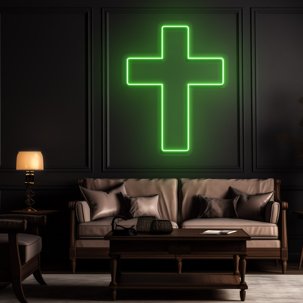 Cruce  Semn Luminos Neon Led