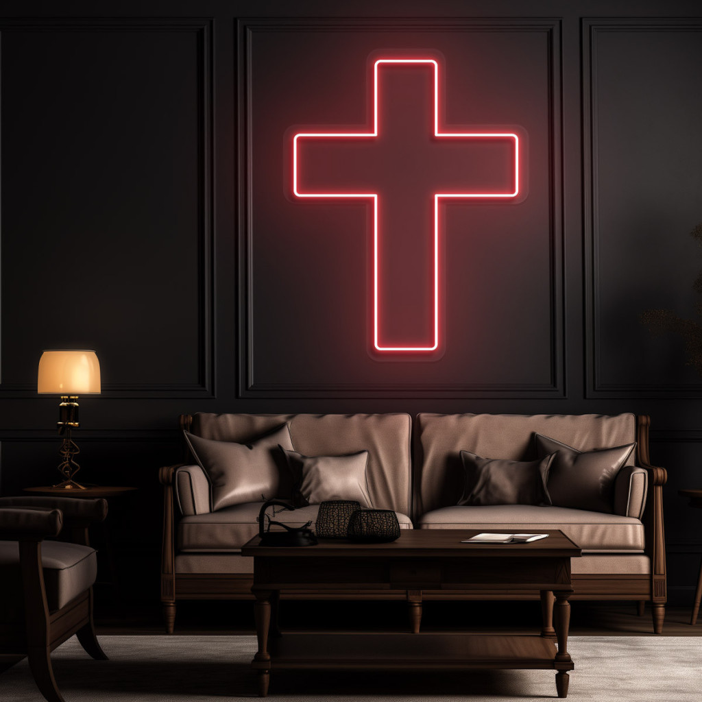 Cruce  Semn Luminos Neon Led