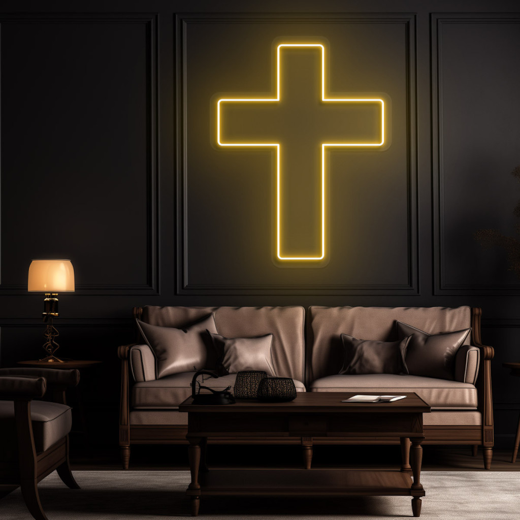 Cruce  Semn Luminos Neon Led