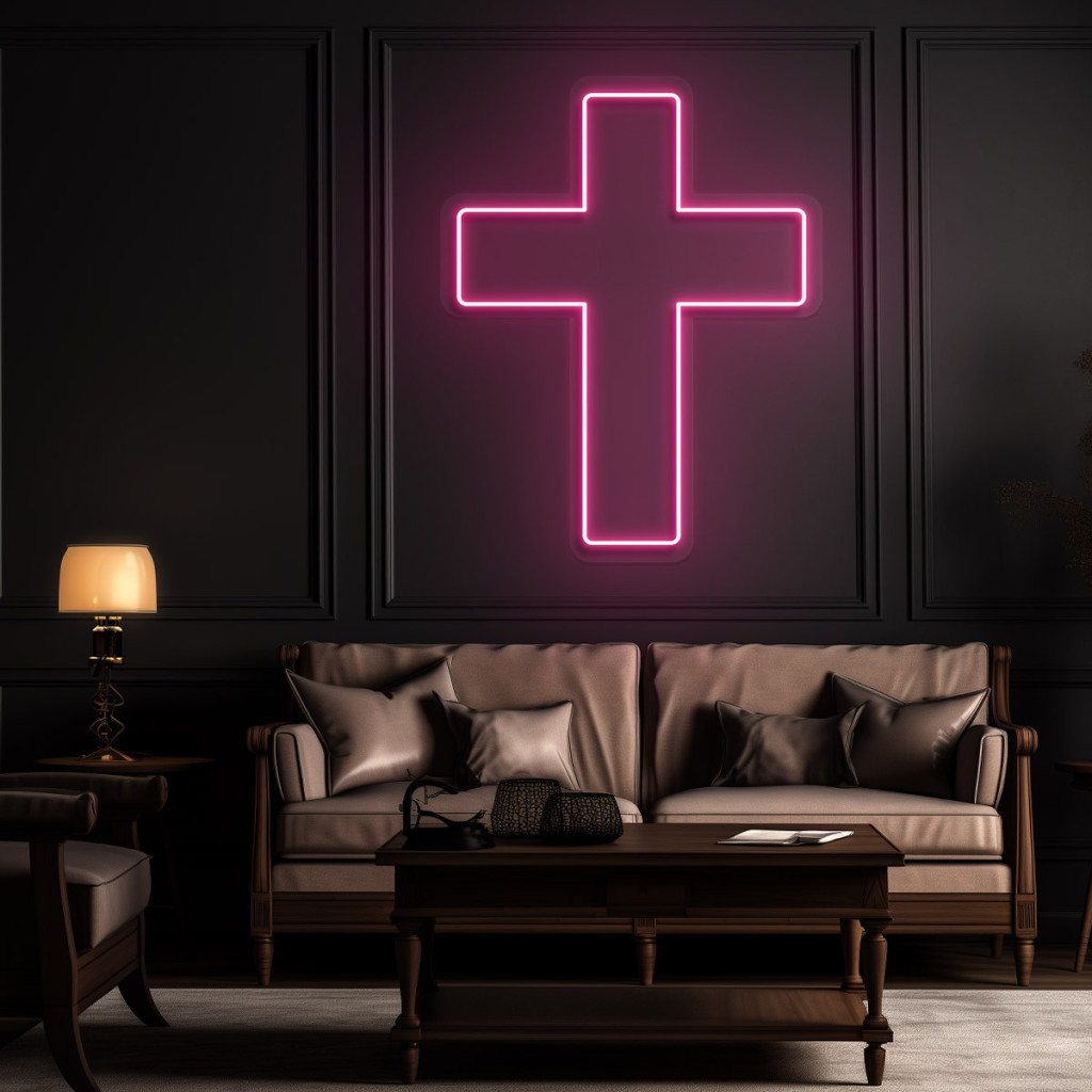 Cruce  Semn Luminos Neon Led