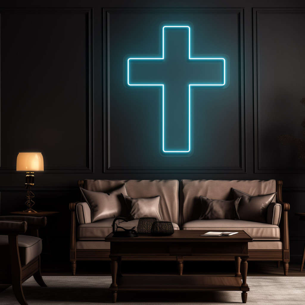 Cruce  Semn Luminos Neon Led 2