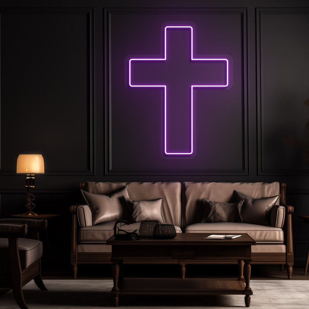 Cruce  Semn Luminos Neon Led