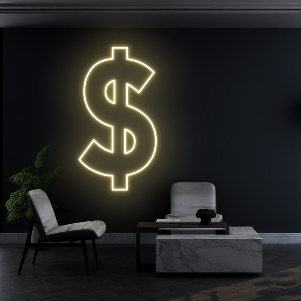 Dolar Semn Luminos Neon Led