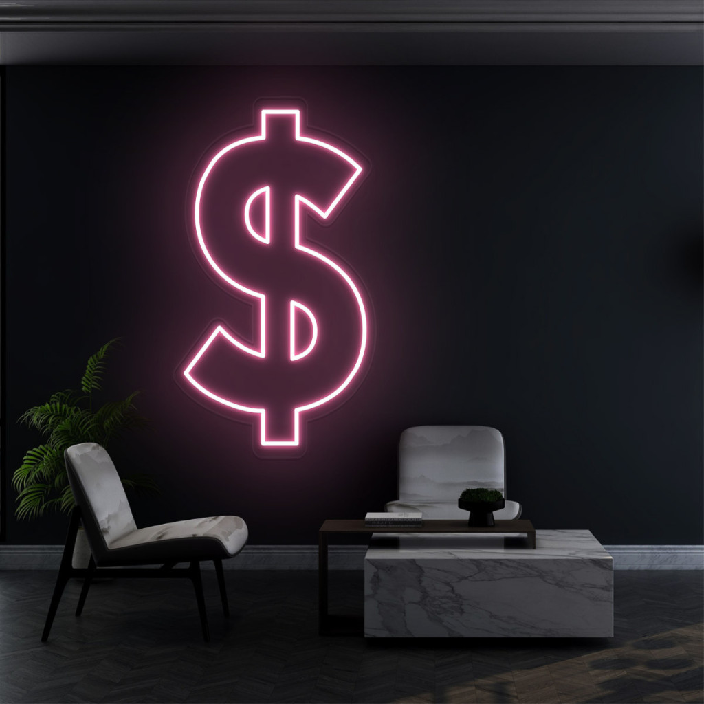 Dolar Semn Luminos Neon Led