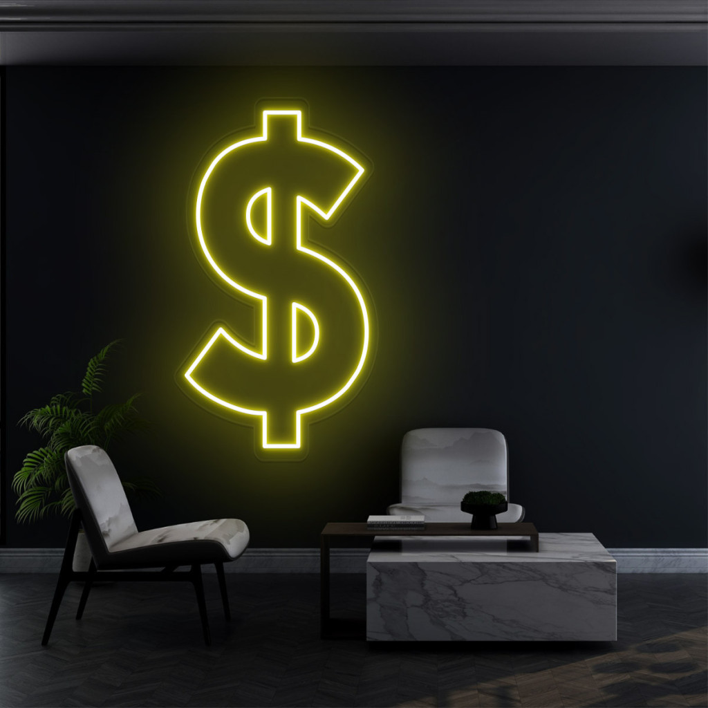 Dolar Semn Luminos Neon Led