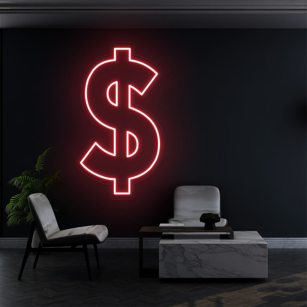 Dolar Semn Luminos Neon Led