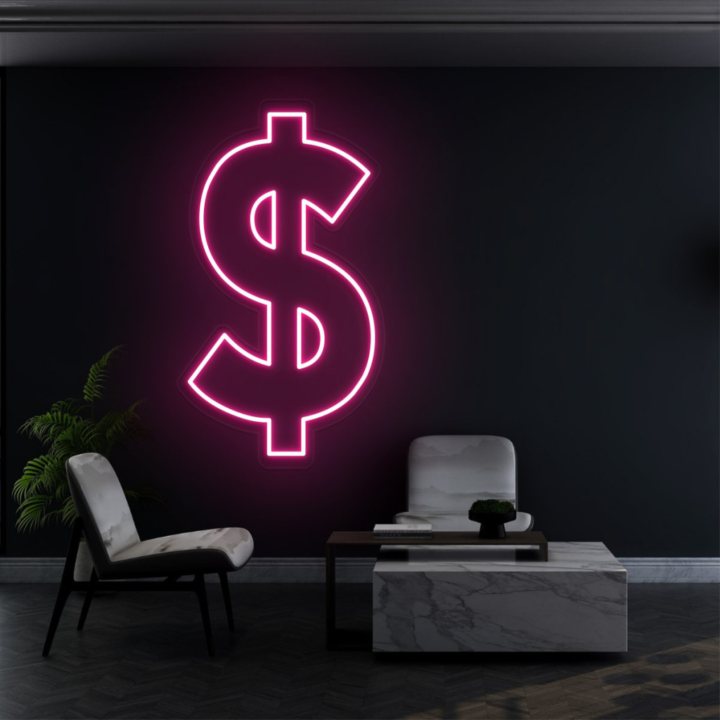 Dolar Semn Luminos Neon Led