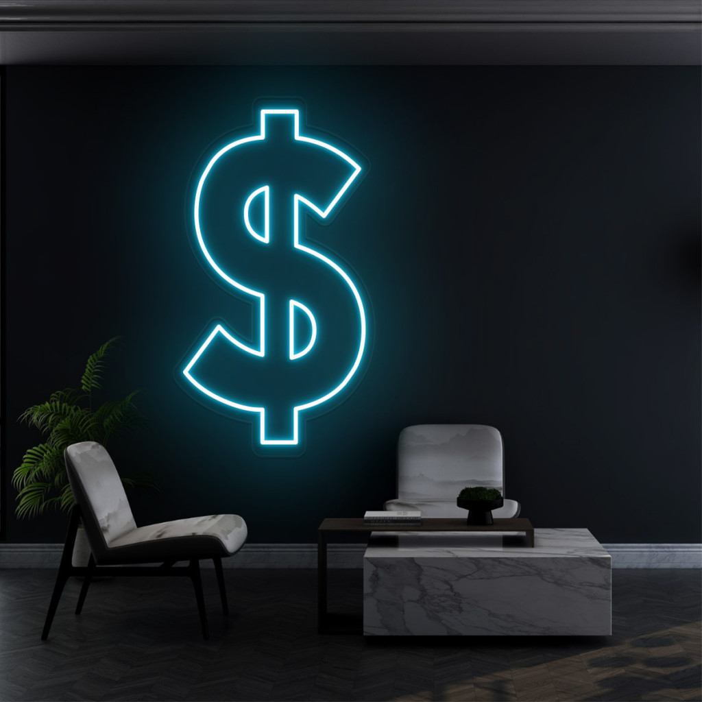 Dolar Semn Luminos Neon Led 2