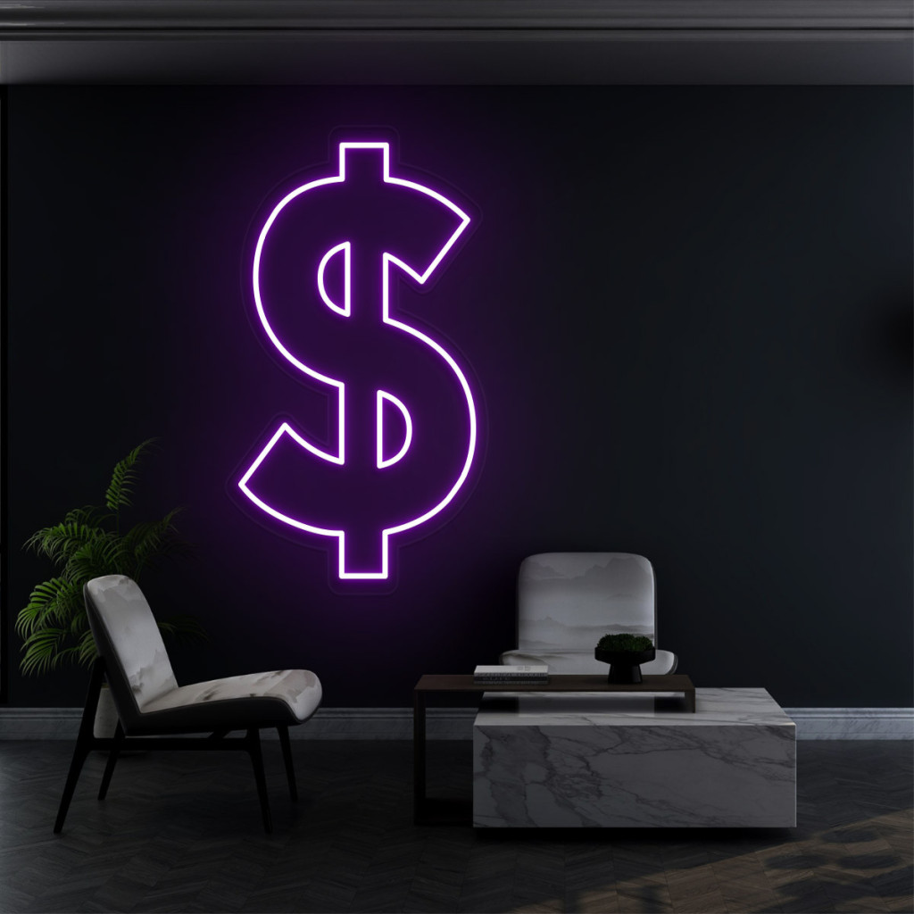 Dolar Semn Luminos Neon Led