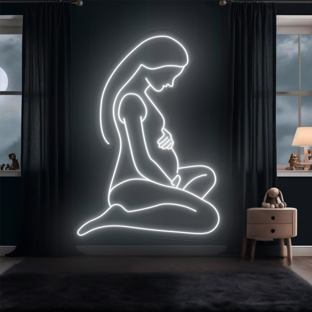 Femeie Gravidă Semn Luminos Neon Led