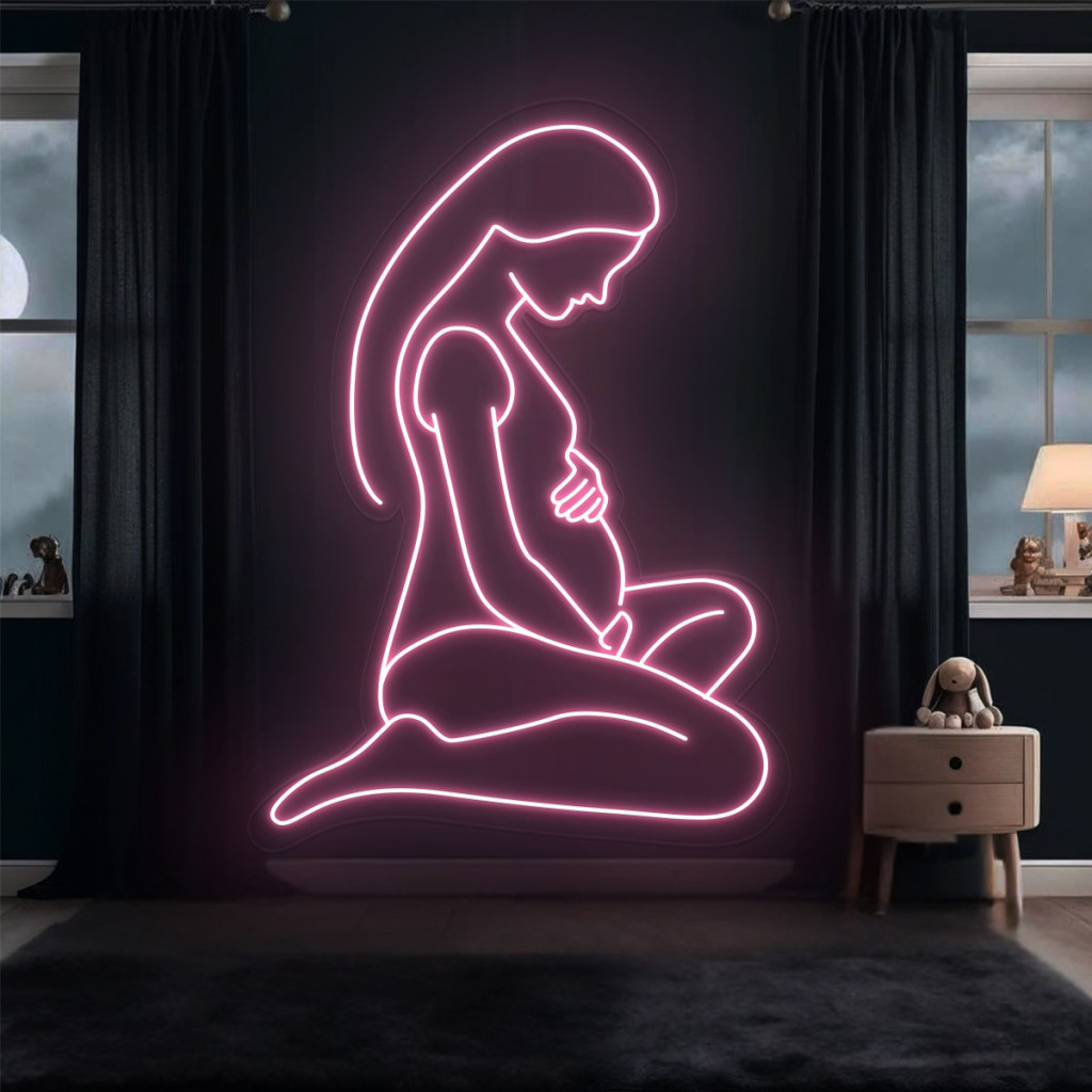 Femeie Gravidă Semn Luminos Neon Led