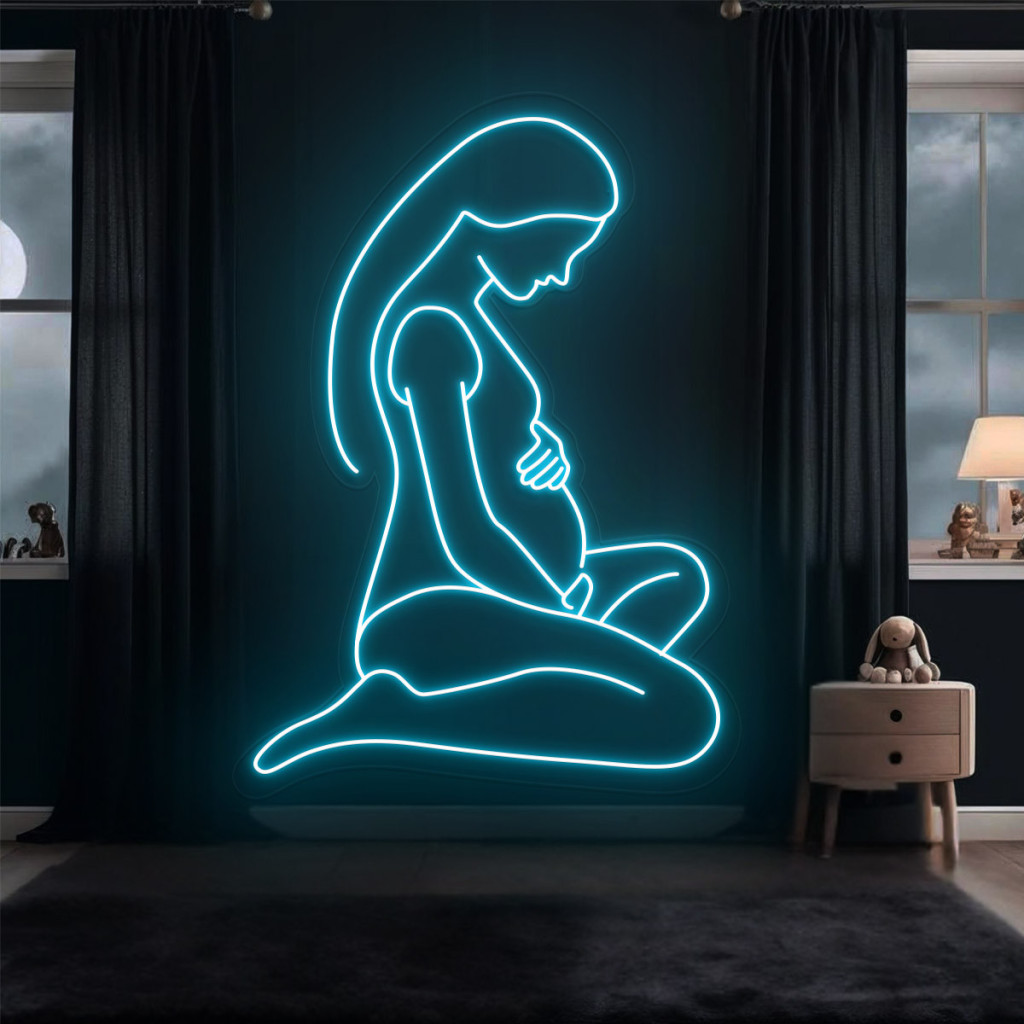 Femeie Gravidă Semn Luminos Neon Led