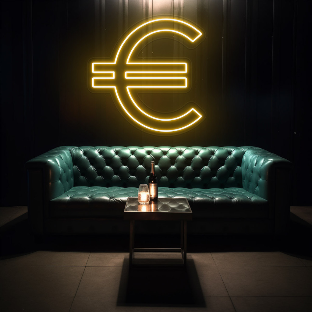 Euro Semn Luminos Neon Led