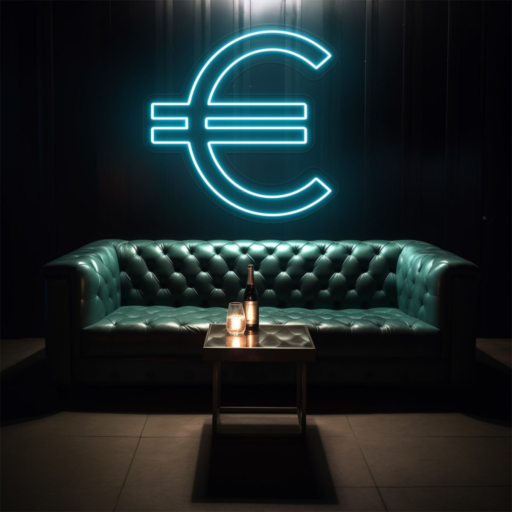 Euro Semn Luminos Neon Led 2