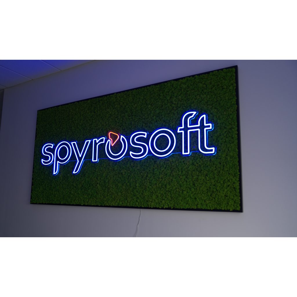 Semn LED Personalizat Spyrosoft Timisoara