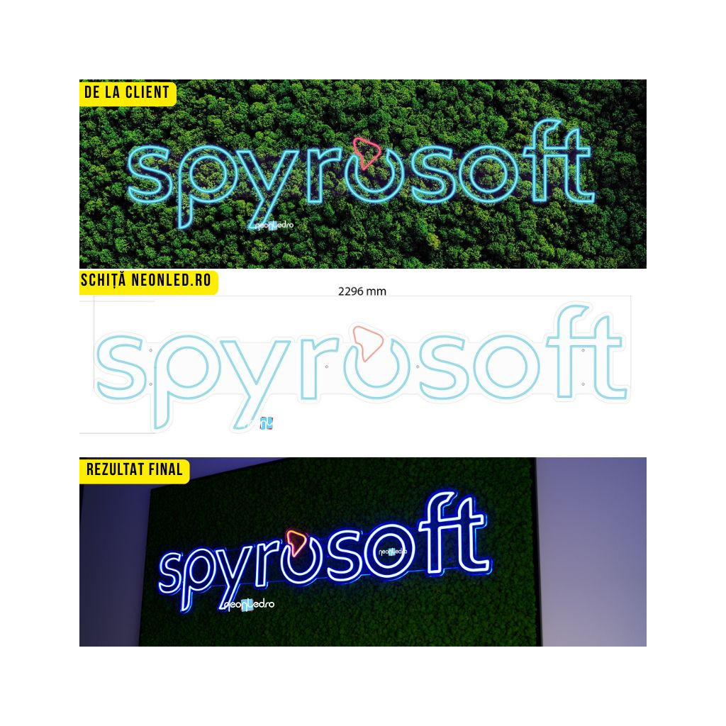 Semn LED Personalizat Spyrosoft Timisoara 2