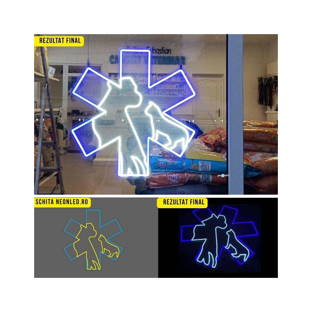 Semn LED Personalizat Cabinet Veterinar 2