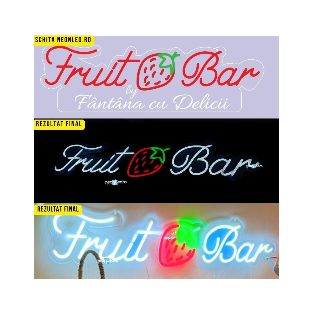 Semn LED Personalizat Fruit Bar 2