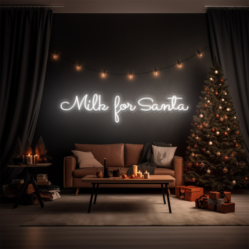 Milk for Santa Semn Luminos Neon Led