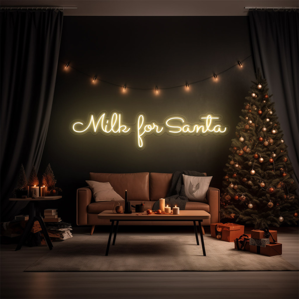 Milk for Santa Semn Luminos Neon Led