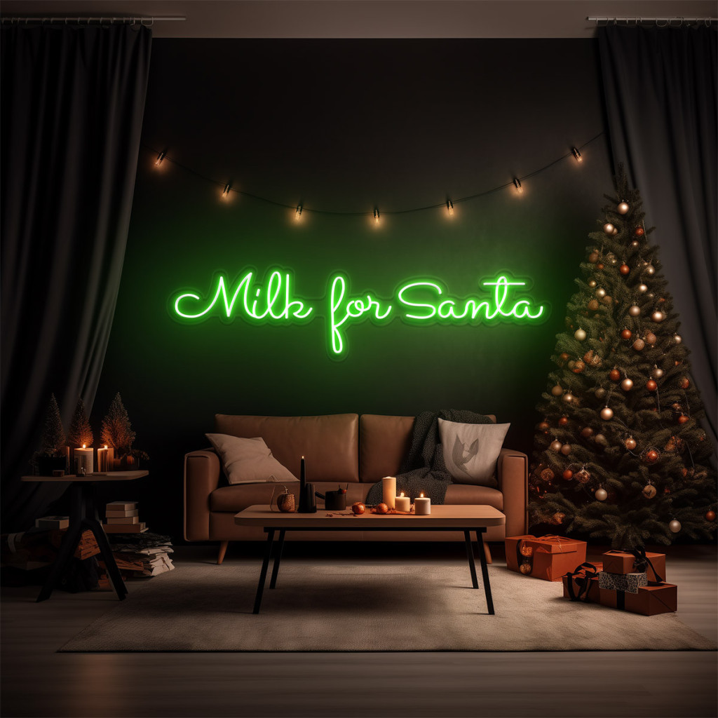 Milk for Santa Semn Luminos Neon Led